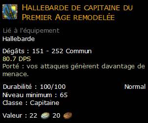 Hallebarde de capitaine du Premier Age remodelée