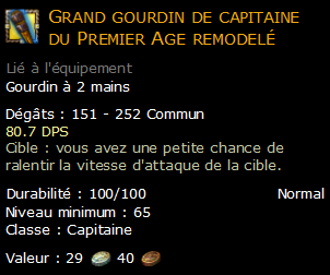 Grand gourdin de capitaine du Premier Age remodelé