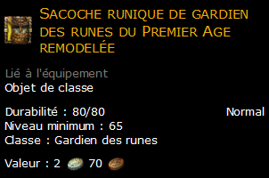 Sacoche runique de gardien des runes du Premier Age remodelée