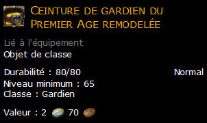 Ceinture de gardien du Premier Age remodelée