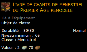 Livre de chants de ménestrel du Premier Age remodelé