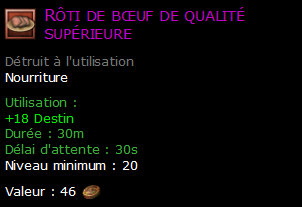 Rôti de bœuf de qualité supérieure