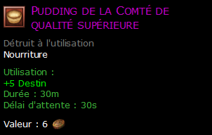 Pudding de la Comté de qualité supérieure