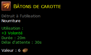 Bâtons de carotte