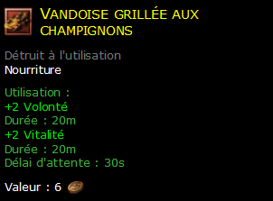 Vandoise grillée aux champignons