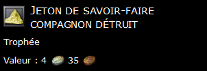 Jeton de savoir-faire compagnon détruit