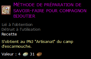 Méthode de préparation de savoir-faire pour compagnon bijoutier