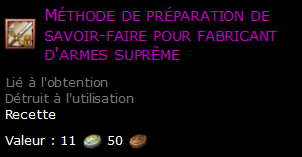 Méthode de préparation de savoir-faire pour fabricant d'armes suprême