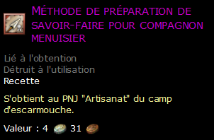 Méthode de préparation de savoir-faire pour compagnon menuisier