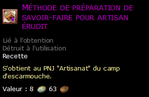 Méthode de préparation de savoir-faire pour artisan érudit