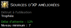 Sources d'XP améliorées