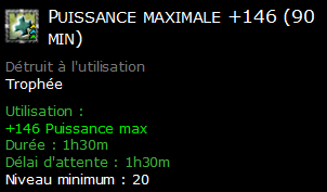 Puissance maximale +146 (90 min)