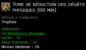 Tome de réduction des dégâts physiques (60 min)