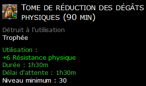 Tome de réduction des dégâts physiques (90 min)