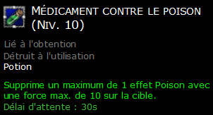 Médicament contre le poison (Niv. 10)