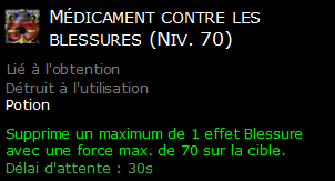 Médicament contre les blessures (Niv. 70)