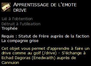 Apprentissage de l'emote drive