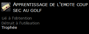 Apprentissage de l'emote coup sec au golf