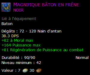 Magnifique bâton en frêne noir