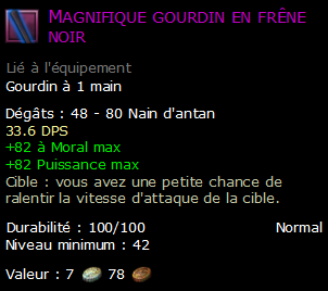 Magnifique gourdin en frêne noir