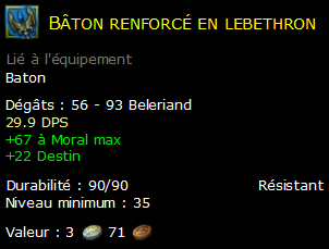 Bâton renforcé en lebethron