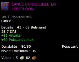 Lance consolidée en lebethron