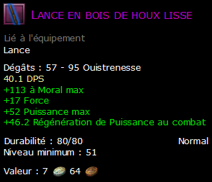 Lance en bois de houx lisse