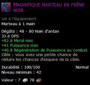 Magnifique marteau en frêne noir