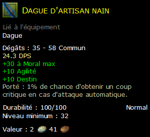 Dague d'artisan nain