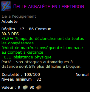 Belle arbalète en lebethron