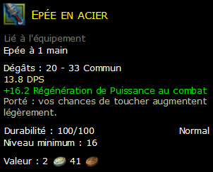 Epée en acier