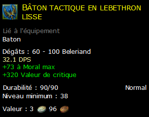 Bâton tactique en lebethron lisse