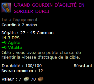 Grand gourdin d'agilité en sorbier durci