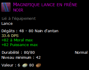 Magnifique lance en frêne noir