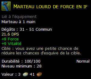 Marteau lourd de force en if