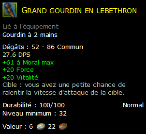 Grand gourdin en lebethron