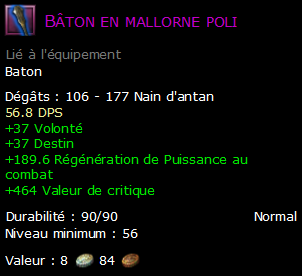 Bâton en mallorne poli