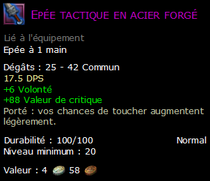 Epée tactique en acier forgé