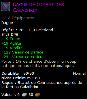 Dague de combat des Galadhrim