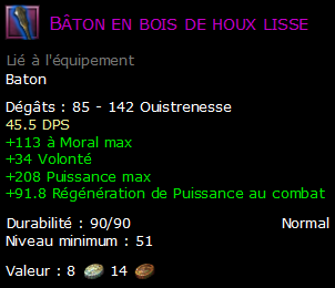 Bâton en bois de houx lisse