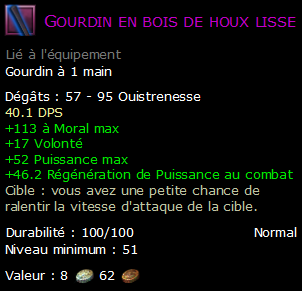 Gourdin en bois de houx lisse