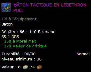 Bâton tactique en lebethron poli