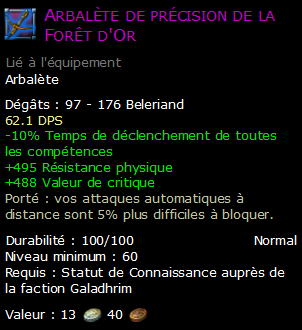 Arbalète de précision de la Forêt d'Or