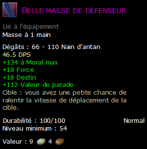 Belle masse de défenseur