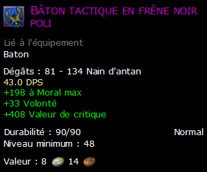 Bâton tactique en frêne noir poli