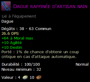 Dague raffinée d'artisan nain