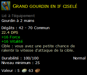 Grand gourdin en if ciselé