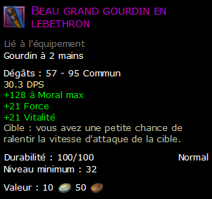 Beau grand gourdin en lebethron