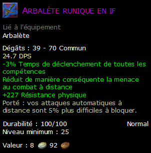 Arbalète runique en if