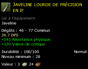 Javeline lourde de précision en if